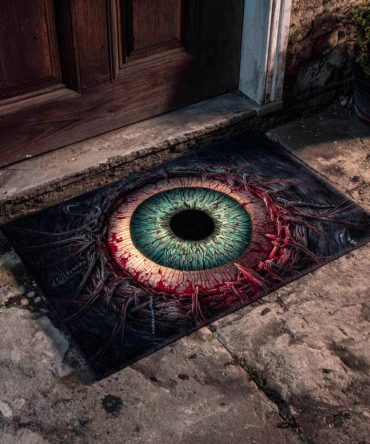 Bloodshot Eye Spooky Doormat – Creepy Eye Coir Welcome Rug For Halloween, Heavy-Duty Front Door Mat, Outdoor/Indoor Non-Slip Entrance Decor
