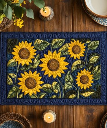 Bloom Bright Floral Quilted Dining Placemat - Vivid Garden Print, Thick Cotton-Blend, Fade-Resistant & Machine Washable Table Mat