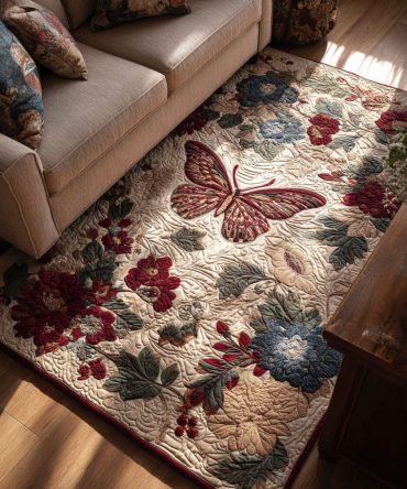 Bright Blooming Daylight Floral Area Rug — Contemporary Living Room & Bedroom Accent Rug, Soft Low-Pile, Durable & Stylish