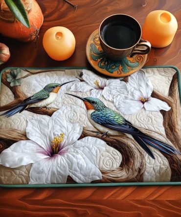 Elegant Blossom Dance Quilted Placemat — Floral Motion Table Accent, Soft Quilted Dining Mat to Enliven Everyday Settings