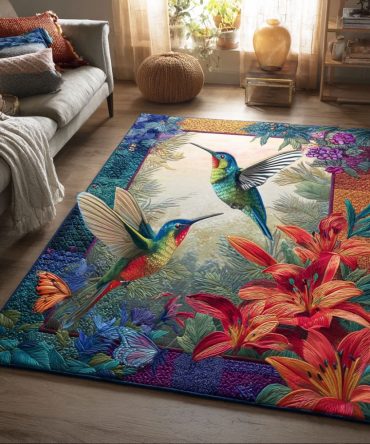 Blossom Flight Nature-Inspired Area Rug — Airy Floral Accent Rug For Living Room & Bedroom, Soft Low-Pile, Durable & Chic