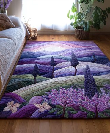 Blossom Haze Soft Floral Area Rug — Subtle Pastel Accent Rug For Living Room & Bedroom, Low-Pile, Durable & Easy-Care