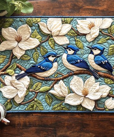 Blue Morning Call Quilted Dining Placemat — Vibrant Washable Table Mat with Blue Accents, Absorbent & Protective for Everyday Use