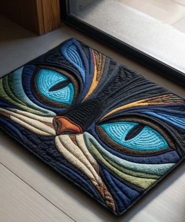 Premium Blue Whisker Welcome Mat – Durable Outdoor/Indoor Doormat, Non-Slip Coir Entrance Rug For Cat Lovers, Gift-Ready
