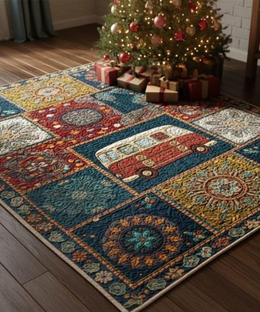 Boho Whispers Area Rug — Soft Earth-Tone Bohemian Rug, Low-Pile, Durable & Easy-Care For Cozy Living Rooms, Bedrooms, Or Reading Nooks
