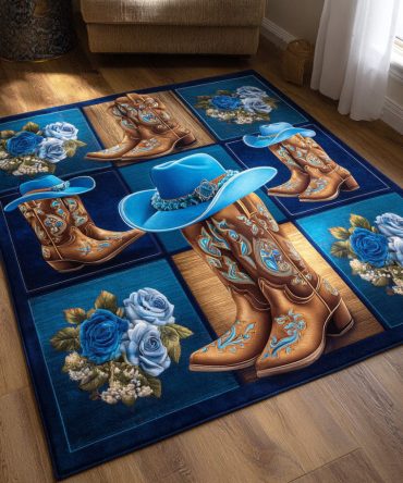 Boot Legacy Area Rug — Rugged Western-Inspired Accent Rug For Entryways & Mudrooms, Durable Low-Pile, Easy-Clean, Non-Slip Option