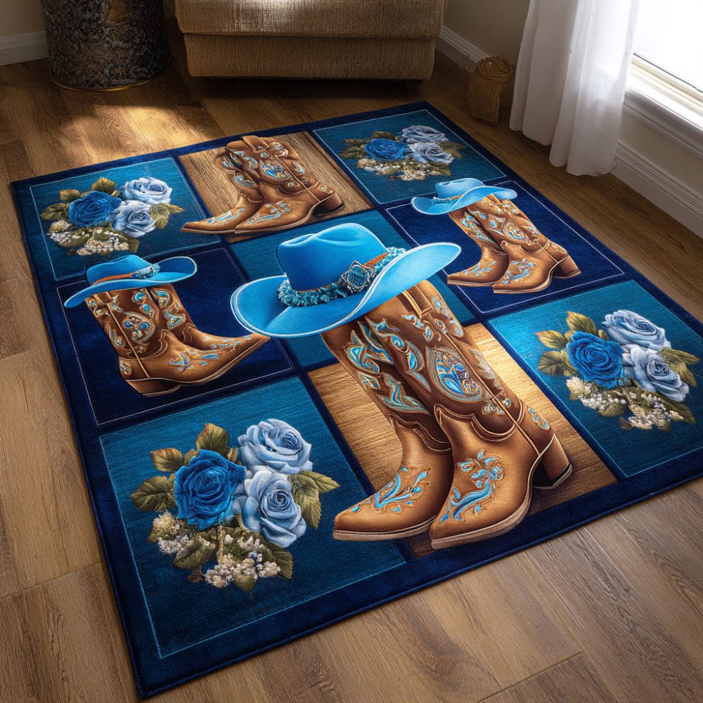 Boot Legacy Area Rug — Rugged Western-Inspired Accent Rug For Entryways & Mudrooms, Durable Low-Pile, Easy-Clean, Non-Slip Option