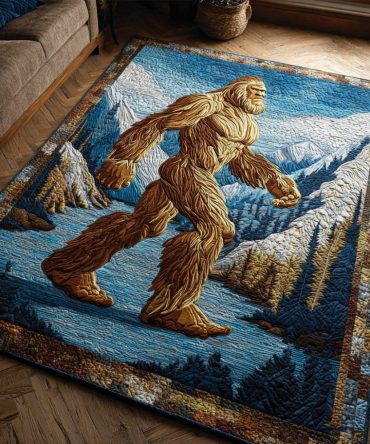 Brave Bigfoot Kids Area Rug — Playful Sasquatch Accent Rug For Bedrooms & Playrooms, Soft Durable Low-Pile, Non-Slip Backing Available