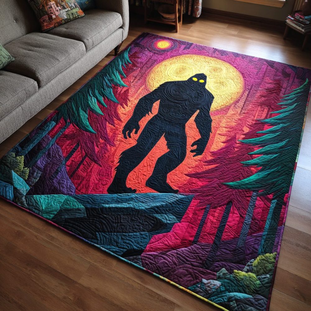 Brave Bigfoot Adventure Rug — Cozy Kids & Playroom Accent With Sasquatch Graphic, Durable Low-Pile Surface, Non-Slip & Easy Clean