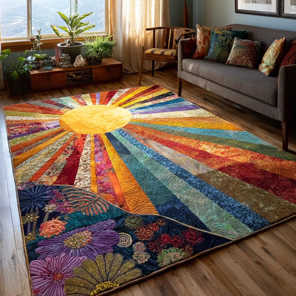 Bright Harmony Area Rug — Colorful Contemporary Accent Rug For Modern Living Rooms & Offices, Low-Pile Comfort, Fade-Resistant Print