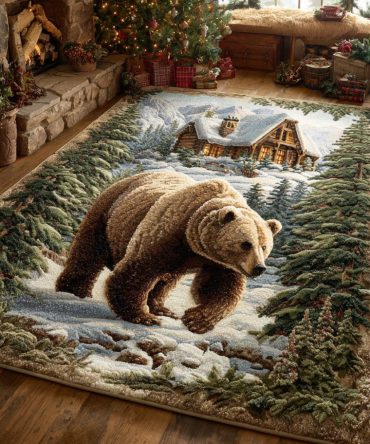 Brown Wanderer Rustic Area Rug — Earth-Toned Low-Pile Accent Rug For Cozy Living Rooms, Home Office, Cabin & High-Traffic Spaces