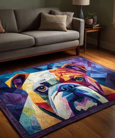 Bulldog Charm Decorative Area Rug — Playful Pet-Themed Accent Rug For Kids Room, Entryway Or Living Space, Soft & Durable Design