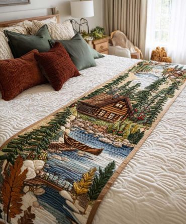 Cozy Haven Quilted Bed Runner - Plush Rustic Foot-Of-Bed Accent To Create A Warm Cabin Retreat, Soft Quilted Finish For Bedrooms & Guest Rooms