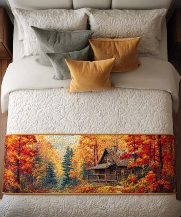 Warm Hugs Quilted Bed Runner - Cozy Cabin-Inspired Foot Throw With Plush Quilting, Adds Rustic Warmth & Texture To Any Bedroom - Easy-Care