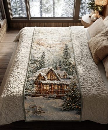 Cabin Wonder Quilted Bed Runner — Mountain Lodge Bed Scarf For Rustic & Cozy Bedrooms, Quilted Accent To Elevate Cabin-Style Bedding