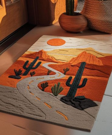 Cactus Charm Welcome Mat — Trendy Desert-Inspired Front Door Doormat, Durable Indoor/Outdoor Entry Rug, Stylish & Easy-Care Accent
