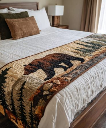 Call Of The Wild Quilted Bed Runner – Adventure-Inspired Bedding Accent For Cabin & Lodge Rooms, Durable Quilting, Easy-Care Fabric