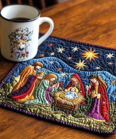 Calm & Bright Quilted Placemat — Soft Pastel Table Decor, Everyday Quilted Protection, Easy-Care Fabric for Brightening Kitchen & Dining