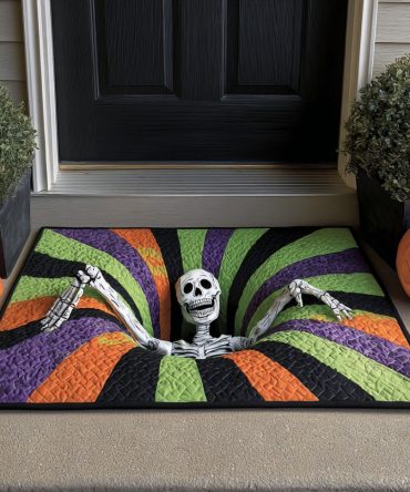 Halloween Candy Corn Welcome Mat — Festive Seasonal Doormat For Front Door, Weather-Resistant, Slip-Resistant, Perfect Trick-Or-Treat Decor