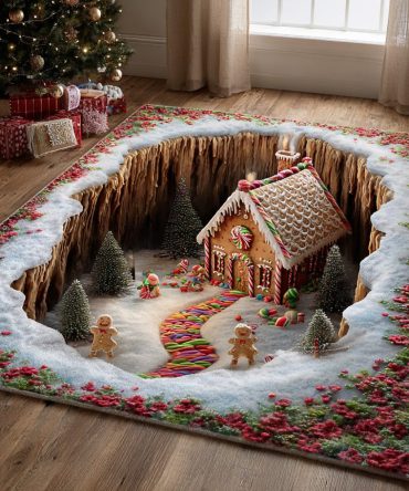 Candy Cottage Playful Area Rug — Bright, Whimsical Kids Rug For Playrooms, Nurseries & Bedrooms, Soft Low-Pile & Machine-Friendly Care