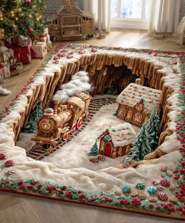 Candy Forest Storybook Area Rug — Colorful Woodland-Themed Rug For Kids & Family Rooms, Soft Durable Low-Pile, Easy-Clean Finish