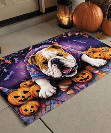 Vibrant Candy-Colored Bulldog Welcome Mat — Heavy-Duty Coir Outdoor Doormat, Fade-Resistant Porch Mat For Pet Lovers & Guests