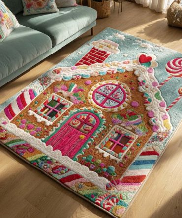 Playful Candy-Themed Kids Area Rug — Soft, Stain-Resistant Nursery & Playroom Rug With Non-Slip Backing, Easy-Care Decorative Accent