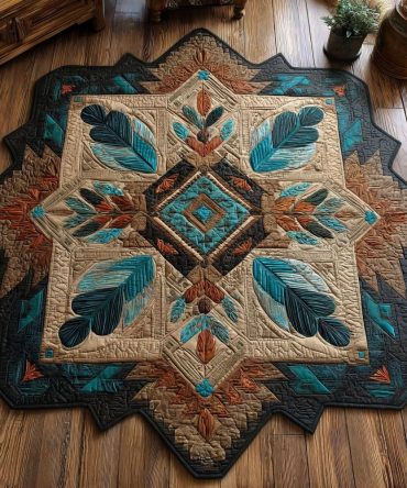 Custom-Shaped Mosaic Area Rug — Canyon Breeze Pattern, Durable Low-Pile Decorative Rug For Living Room, Entryway & Layered Styling, Easy-Care