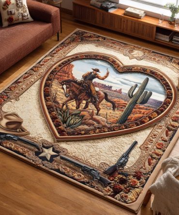 Southwestern Heritage Area Rug — Vintage-Inspired Canyon Design, Durable Machine-Woven Rug For Living Room, Dining Room & Cabin Decor