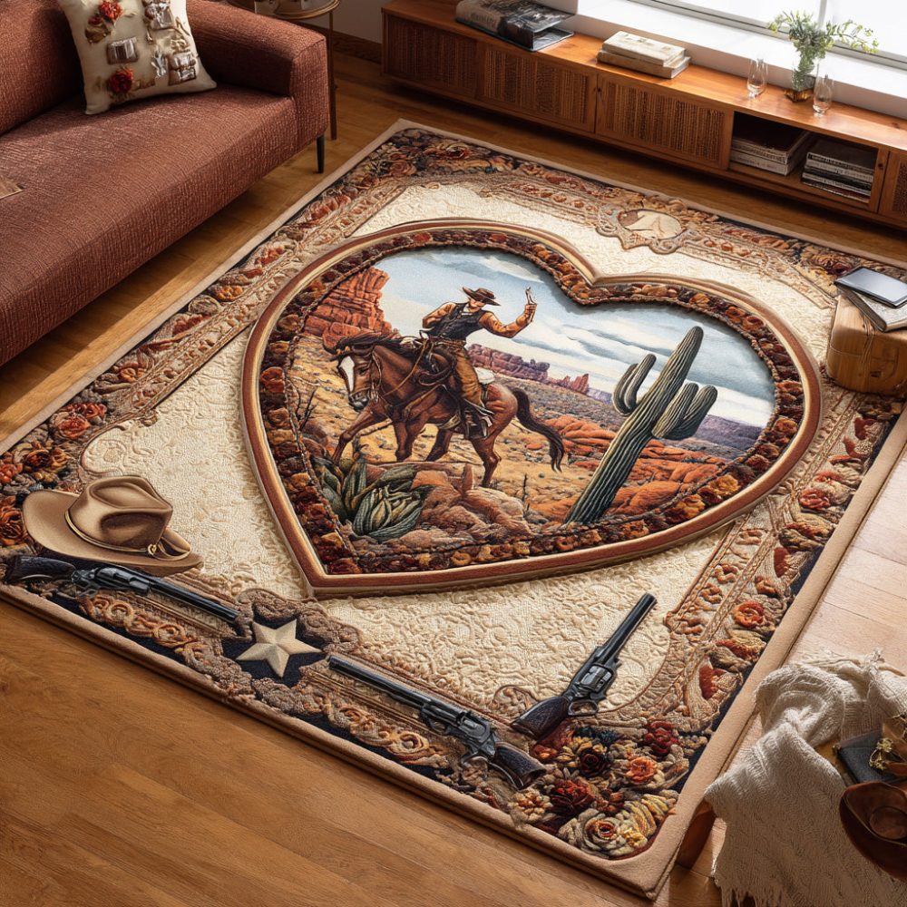 Southwestern Heritage Area Rug — Vintage-Inspired Canyon Design, Durable Machine-Woven Rug For Living Room, Dining Room & Cabin Decor