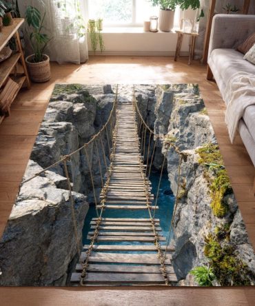 Canyon Passage Transitional Area Rug — Earthtone Stripe Design, Soft Low-Pile Rug For Hallway, Living Room, Dining Area & Easy Maintenance