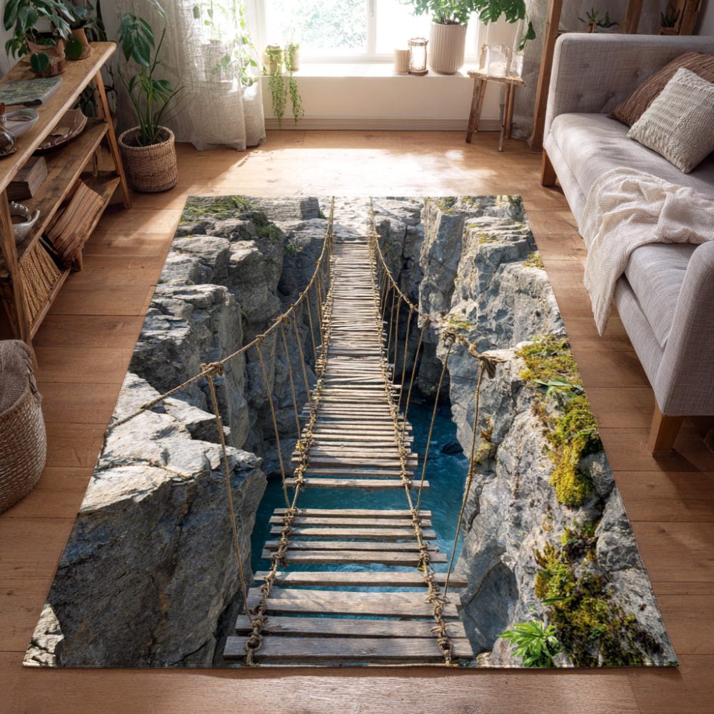 Canyon Passage Transitional Area Rug — Earthtone Stripe Design, Soft Low-Pile Rug For Hallway, Living Room, Dining Area & Easy Maintenance