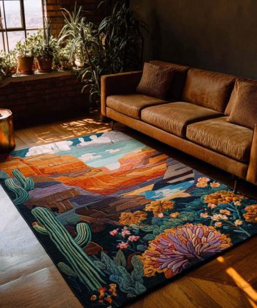Canyon View Scenic Area Rug — Landscape-Inspired Design, Durable Low-Pile Rug For Living Room, Entry Or Home Office With Easy Maintenance