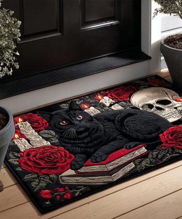 Mystic Cat Aura Welcome Mat — Whimsical Indoor/Outdoor Doormat, Pet-Lover Entry Rug, Non-Slip Absorbent Surface For Home