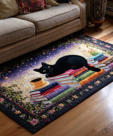 Cat Spirit Boho Area Rug — Ethereal Cat Illustration With Earthy Hues, Low-Pile Soft Texture, Non-Slip Backing, Ideal For Living Room & Bedroom