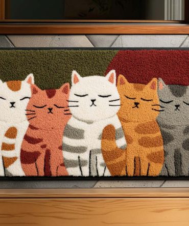 Cat Squad Crew Doormat - Cute Multi-Cat Welcome Mat, Durable Non-Slip Indoor/Outdoor Rug With Playful Cat Illustrations, Perfect Gift