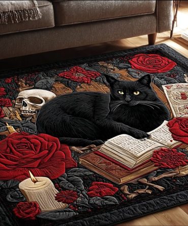 Cat Whisper Serene Area Rug — Subtle Neutral Cat Silhouette, Ultra-Soft Low-Pile Texture, Hypoallergenic Easy Care Perfect For Bedrooms