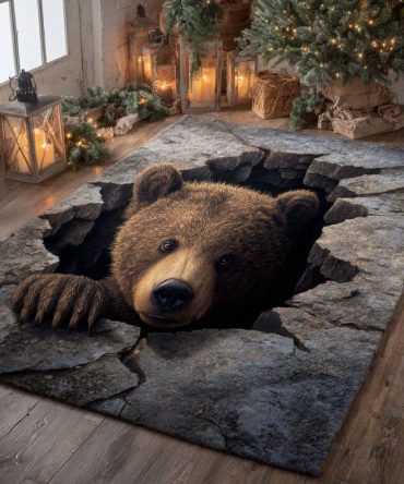 Mythic Cave Guardian Premium Area Rug — Dramatic Stone-Era Motif, Ultra-Soft Low-Pile Accent Rug For Living Rooms