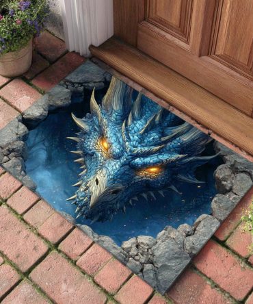 Cavernborn Titan Entrance Rug — Rugged Fantasy Doormat With Monumental Creature Artwork For Bold Doorway Styling And Game Rooms
