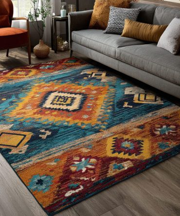 Celestial Canvas Modern Area Rug — Ethereal Galaxy Motif, Luxury Soft Pile Accent Rug For Living Rooms And Bedrooms