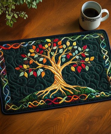 Celtic Roots Quilted Placemat — Heritage Knotwork Table Mat in Quilted Cotton Blend, Durable, Fade-Resistant, Machine-Washable & Classic Table Accent