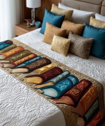 Chapter Nights Quilted Bed Scarf — Elegant End-Of-Bed Runner, Reversible Cotton-Blend Accent For Bedrooms