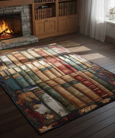 Chapter By Chapter Storybook Rug — Cozy Vintage-Inspired Area Rug For Reading Nooks, Bedrooms & Living Rooms, Multiple Sizes