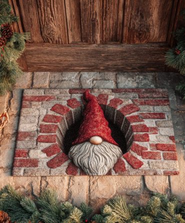 Charming Christmas Gnome Door Rug – Festive Holiday Welcome Mat, Durable Coir Non-Slip Entry Mat For Seasonal Décor