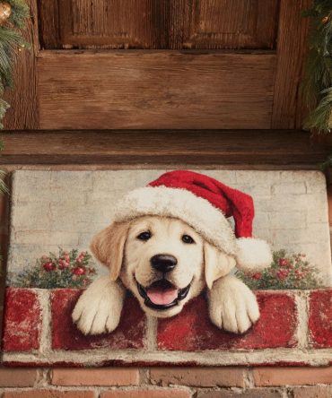 Cheerful Labrador Welcome Mat – Heavy-Duty Outdoor Dog Doormat, Non-Slip Coir Scraper Rug For Pet Homes & Gift Giving