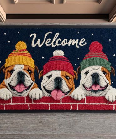 Cheerful Trio Entrance Mat — Playful Decorative Doormat For Indoor & Outdoor Use, Durable Welcome Rug To Brighten Your Porch