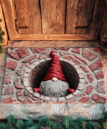 Charming Chimney Peek Coir Welcome Mat - Cute Holiday Doormat, Weather-Resistant Outdoor/Indoor Mat For Cozy Seasonal Entryways
