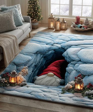 Christmas Trench Holiday Area Rug — Rugged Festive Runner Look, Durable Indoor Mat, Non-Slip Backing, Easy Clean