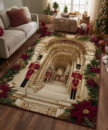Christmas Tunnel Holiday Area Rug — Festive Playful Design, Soft Pile, Non-Slip Pet-Safe Floor Rug For Living Rooms & Kids Rooms