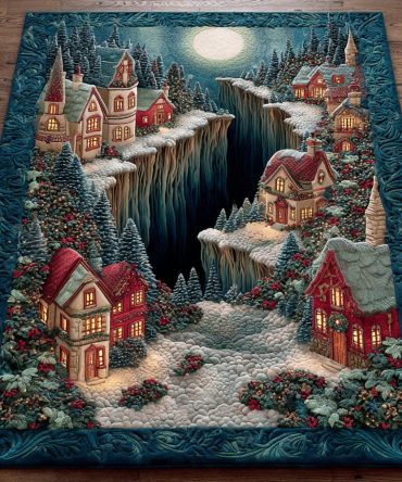 Christmas Twilight Holiday Area Rug — Elegant Evening-Inspired Rug, Low-Pile Durable Finish, Non-Slip, Easy Care Décor